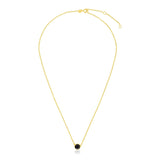 14k Yellow Gold 17 inch Necklace with Round Onyx - Melliflus Necklaces