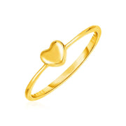 14k Yellow Gold Ring with Puffed Heart - Melliflus Rings