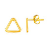 14k Yellow Gold Post Earrings with Open Triangles - Melliflus Earrings
