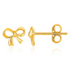 14k Yellow Gold Bow Style Post Earrings - Melliflus Earrings