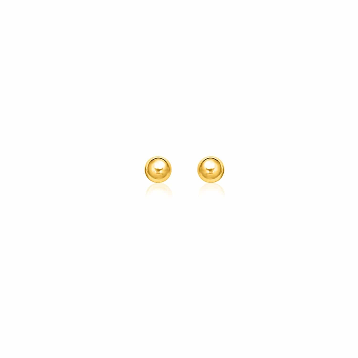 10k Yellow Gold Ball Style Stud Earrings (4.0 mm) - Melliflus Earrings