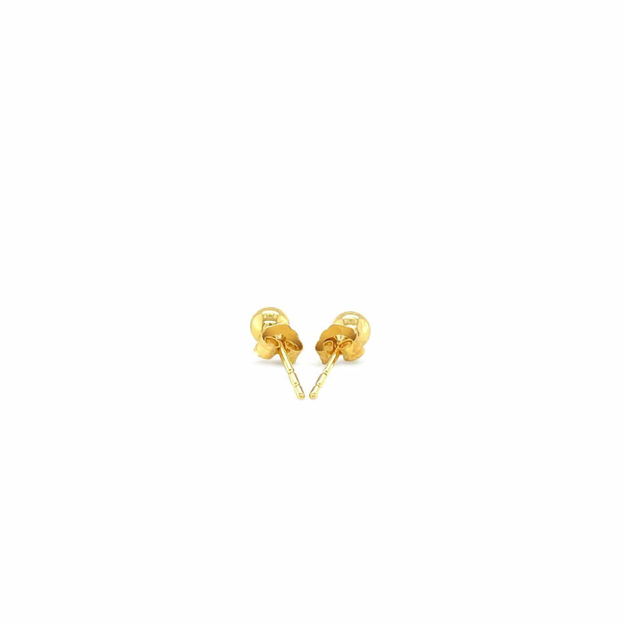 10k Yellow Gold Ball Style Stud Earrings (4.0 mm) - Melliflus Earrings