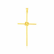 14k Yellow Gold Bar Style Cross Pendant - Melliflus Pendants