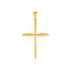 14k Yellow Gold Rounded and Pointed Cross Pendant - Melliflus Pendants