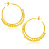 14k Yellow Gold Hoop Style Earrings with Dangling Sequins - Melliflus Earrings