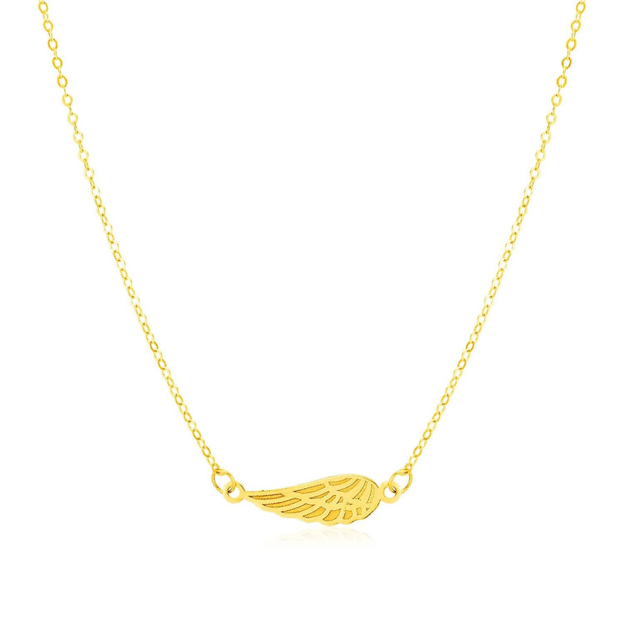 14K Yellow Gold Angel Wing Necklace - Melliflus Necklaces