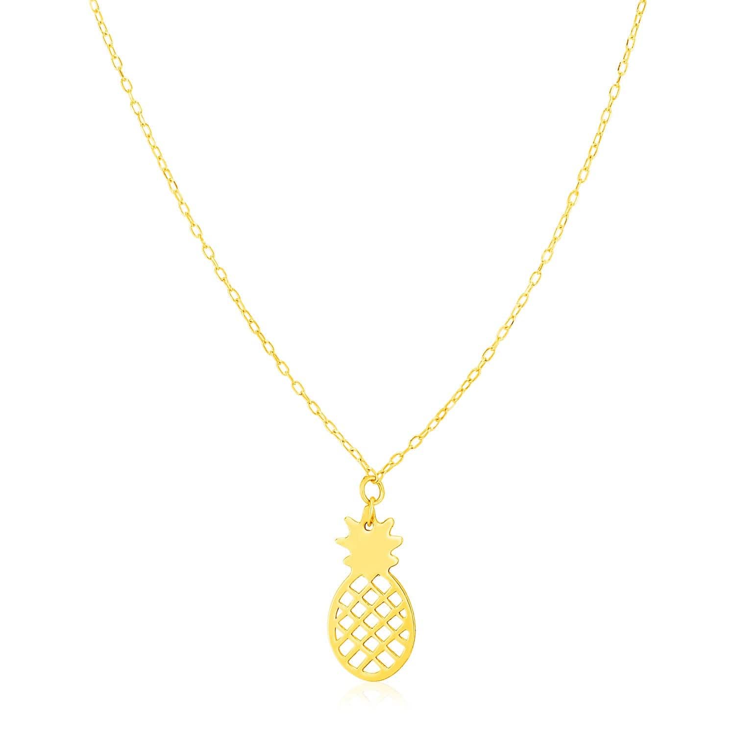 14K Yellow Gold Pineapple Necklace - Melliflus Necklaces