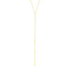 14k Yellow Gold Lariat Necklace with Small Polished Bars - Melliflus Necklaces