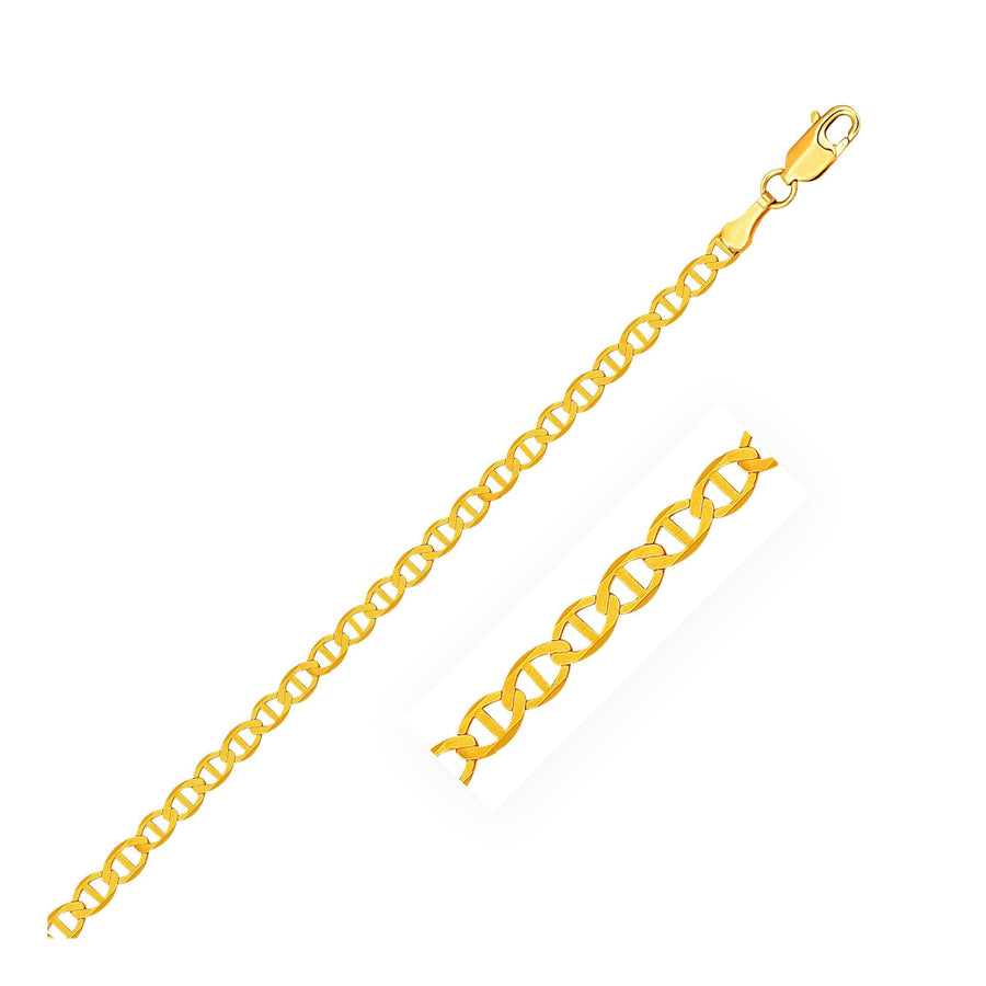 2.3mm 14k Yellow Gold Mariner Link Bracelet - Melliflus Bracelets