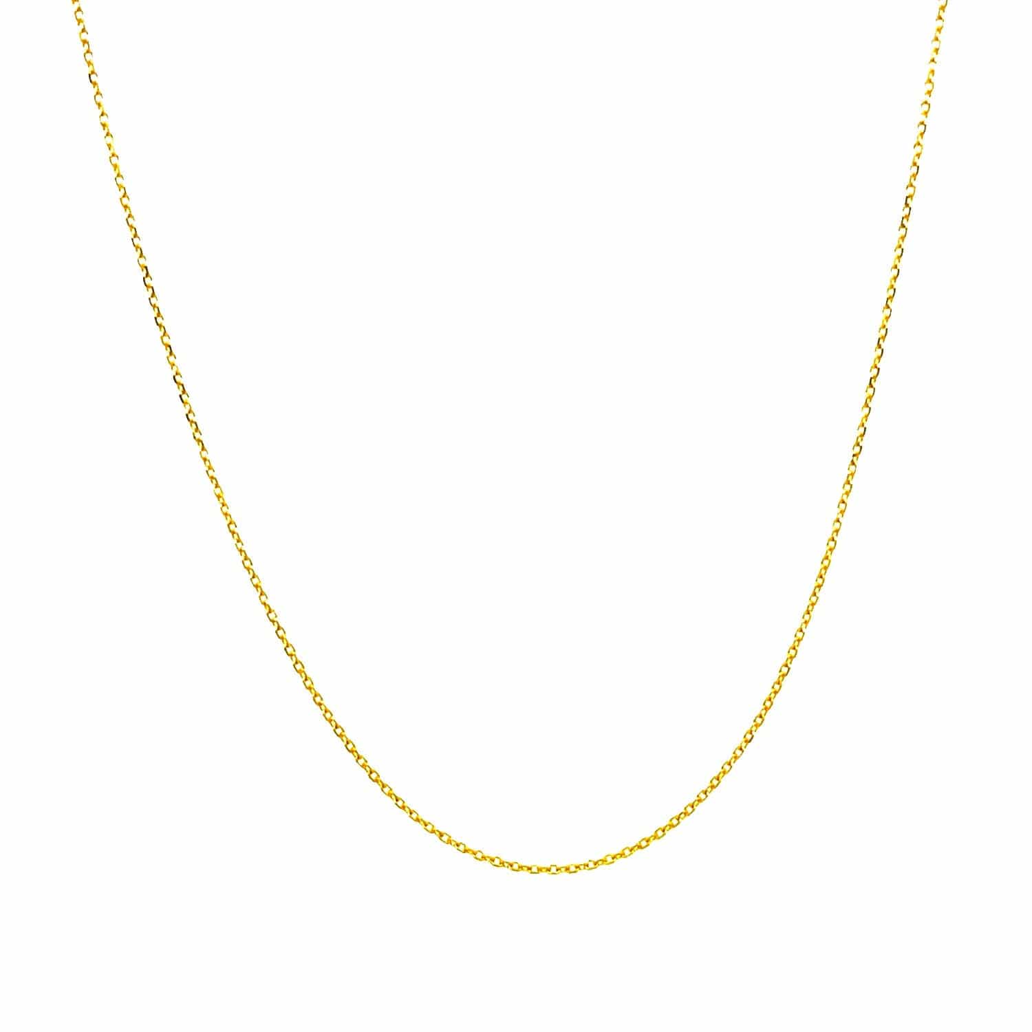 14k Yellow Gold Diamond Cut Cable Link Chain 0.7mm - Melliflus Chains