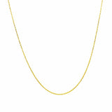 14k Yellow Gold Diamond Cut Cable Link Chain 0.7mm - Melliflus Chains