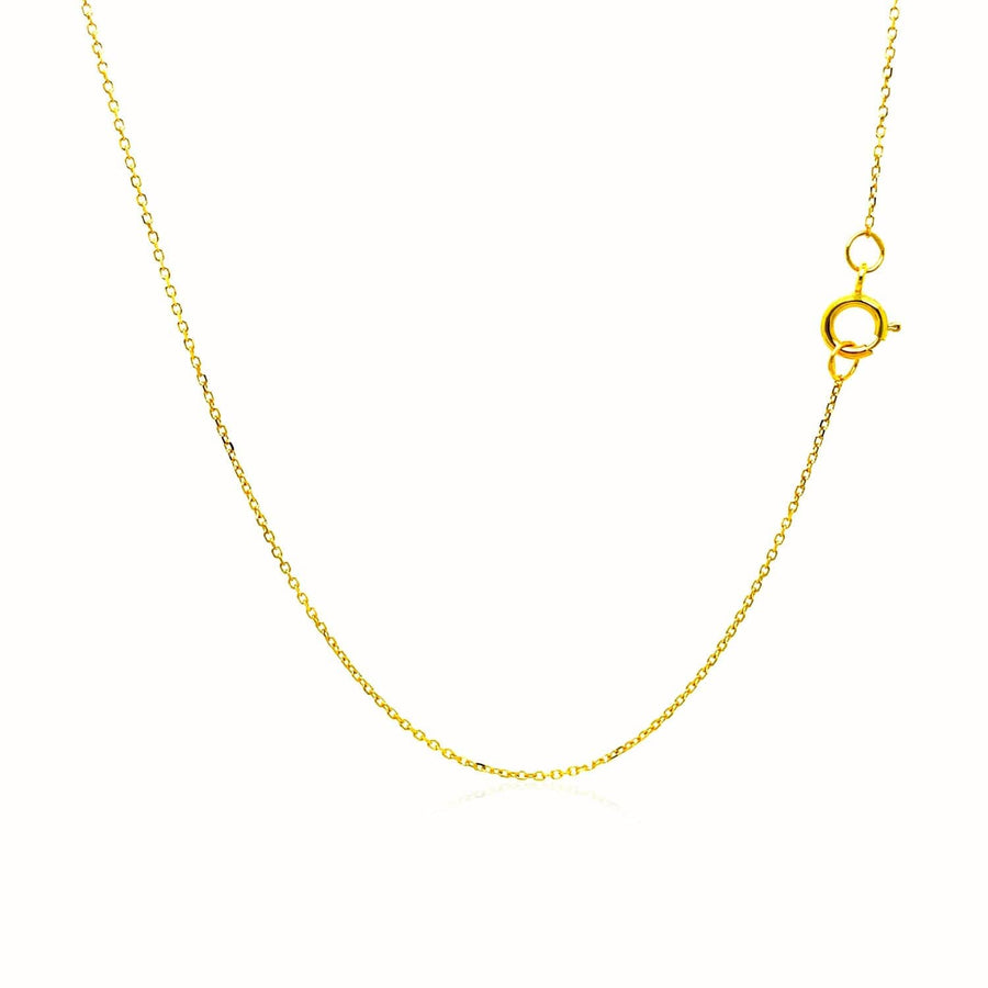 14k Yellow Gold Diamond Cut Cable Link Chain 0.7mm - Melliflus Chains