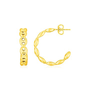 14K Yellow Gold Hoop Mariner Chain Earrings - Melliflus Earrings